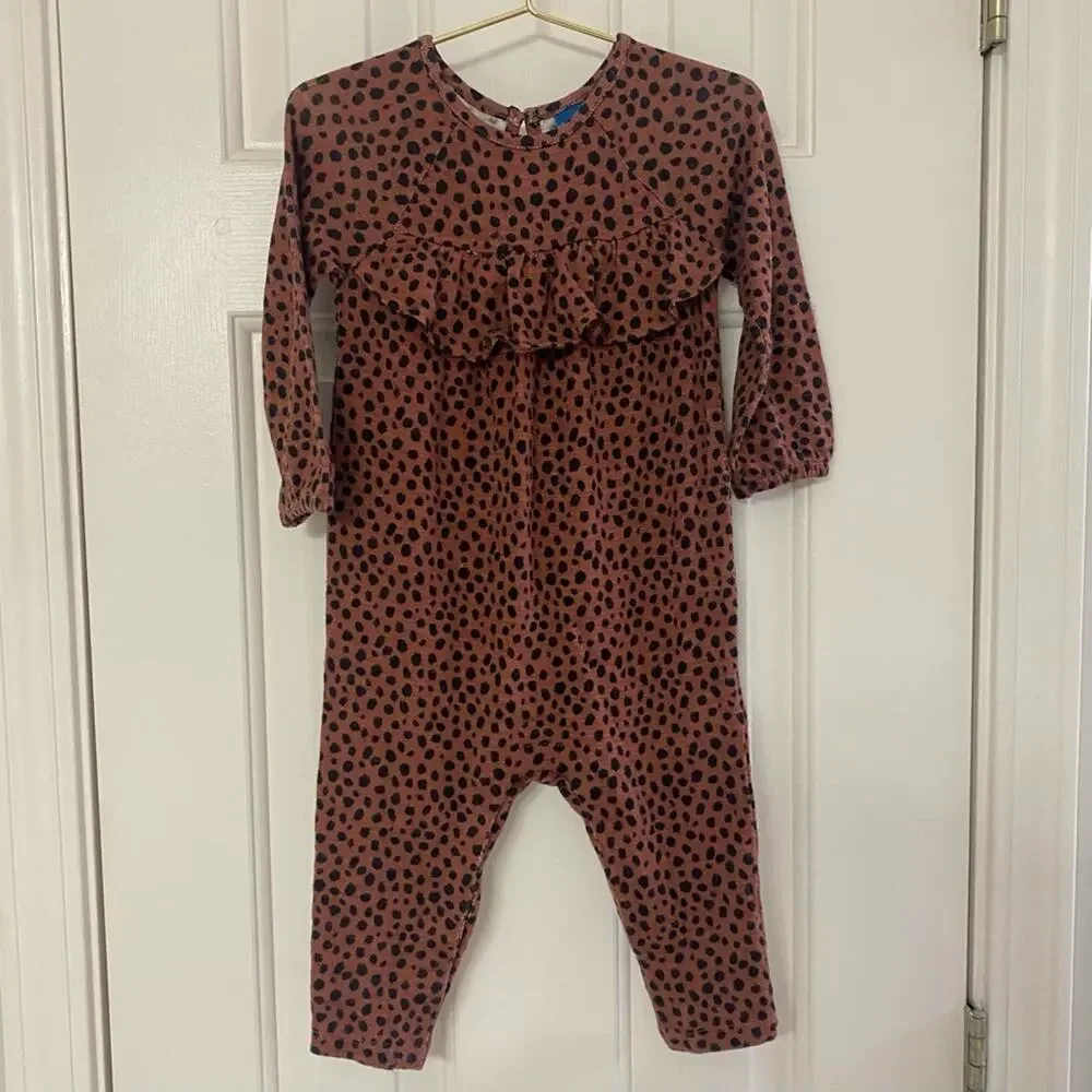 OLD NAVY • Animal Print Ruffle Longall Jumper